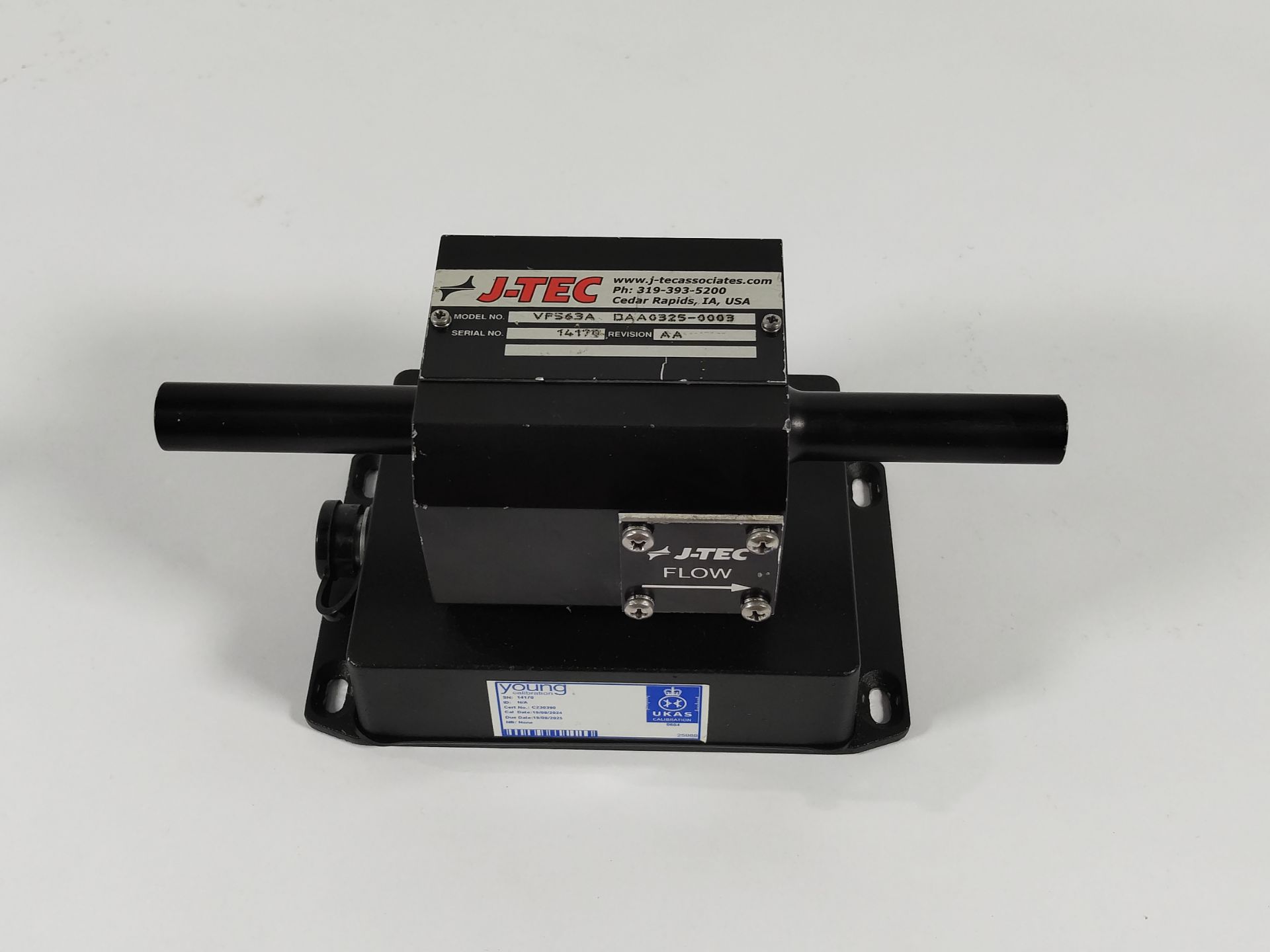 A pre-owned J-TEC Inline Flow Meter (MN: VF563A).