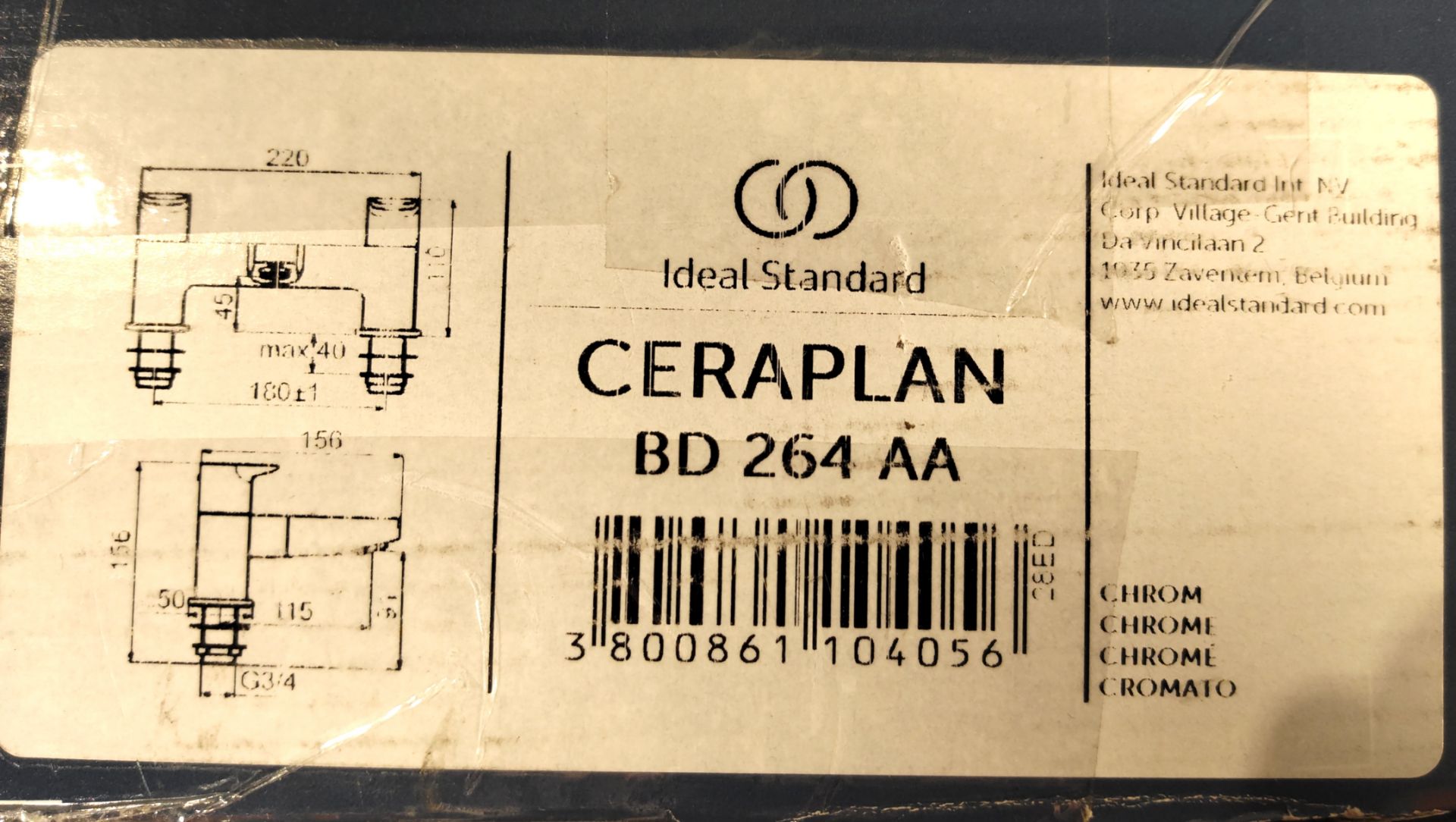 An Ideal Standard Ceraplan Chrome Dual Control Bath Filler, boxed (BD264AA) (stock image). - Image 3 of 4