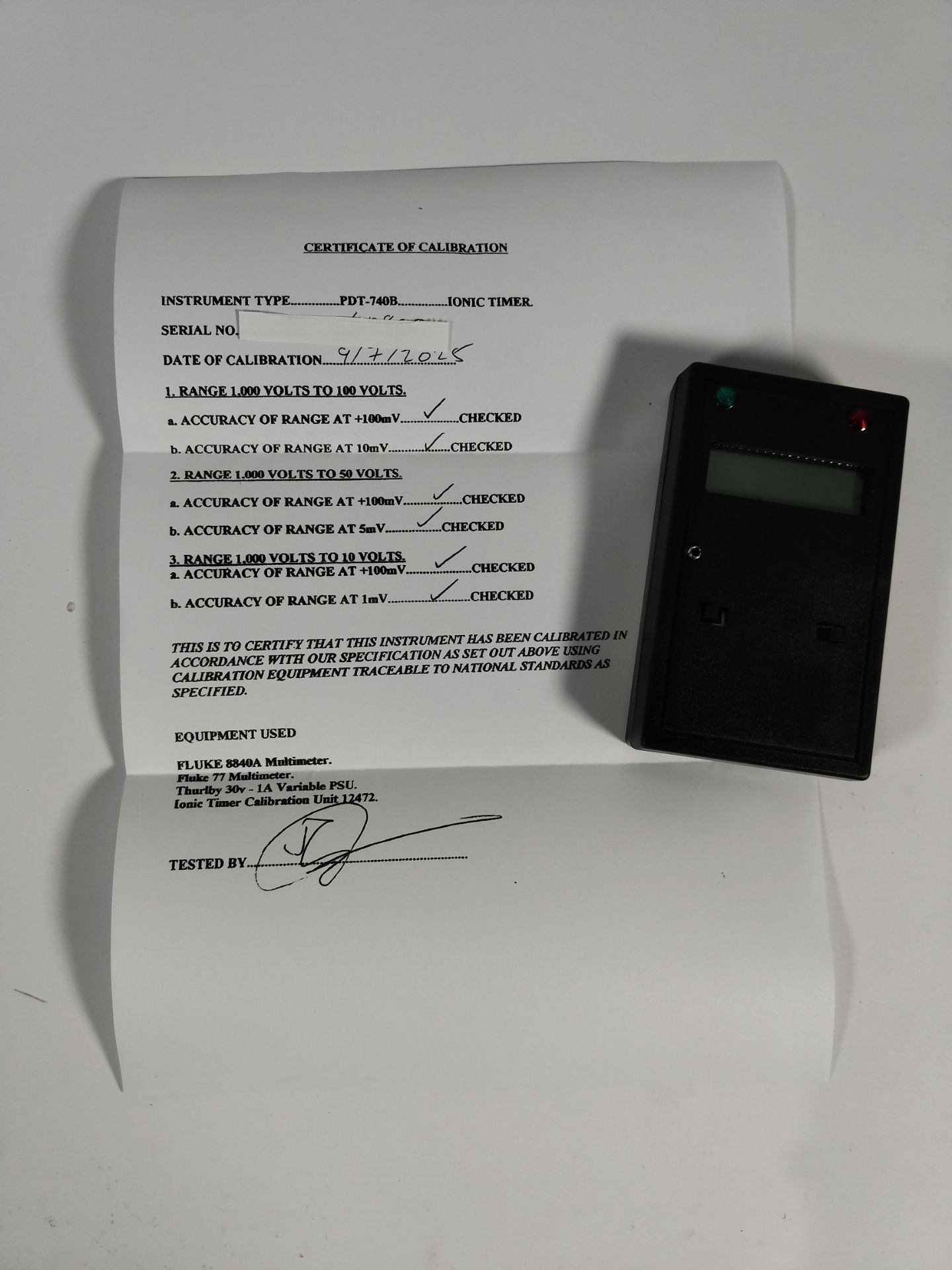 A Prostat Digital Static Decay Timer, control overlay sticker and the rear-side sticker is not prese