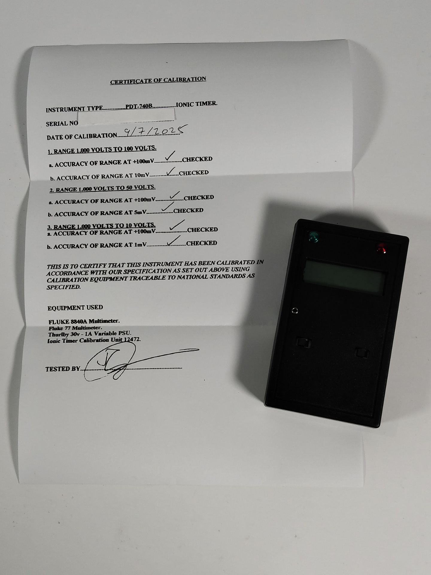 A Prostat Digital Static Decay Timer, control overlay sticker and the rear-side sticker is not prese
