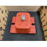 Four boxed as new Trane MNT00645 mount/isolators with stud, vibration control, red, durulene.