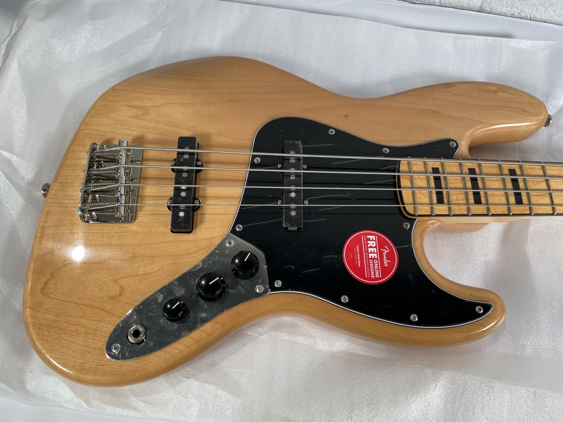 A boxed as new Squier Classic Vibe '70s Jazz Bass, natural (SN: ICSE25019875). - Image 2 of 5