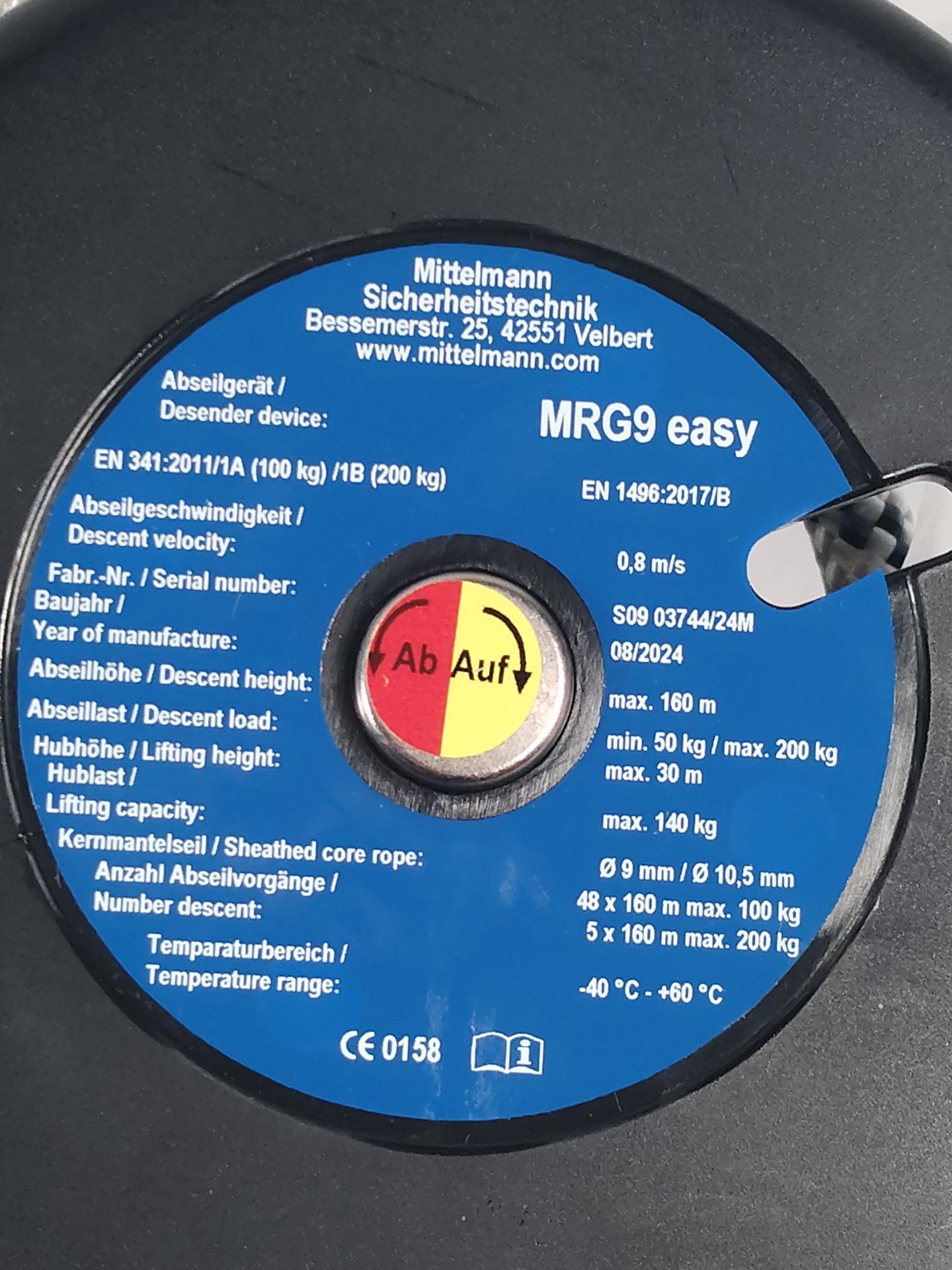 An as new Mittelmann MRG9 easy auto-descender rescue device, item has not been tested (REF: MRG9 eas - Image 2 of 2