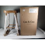 An as new Cox and Cox weathered natural oak counter stool.