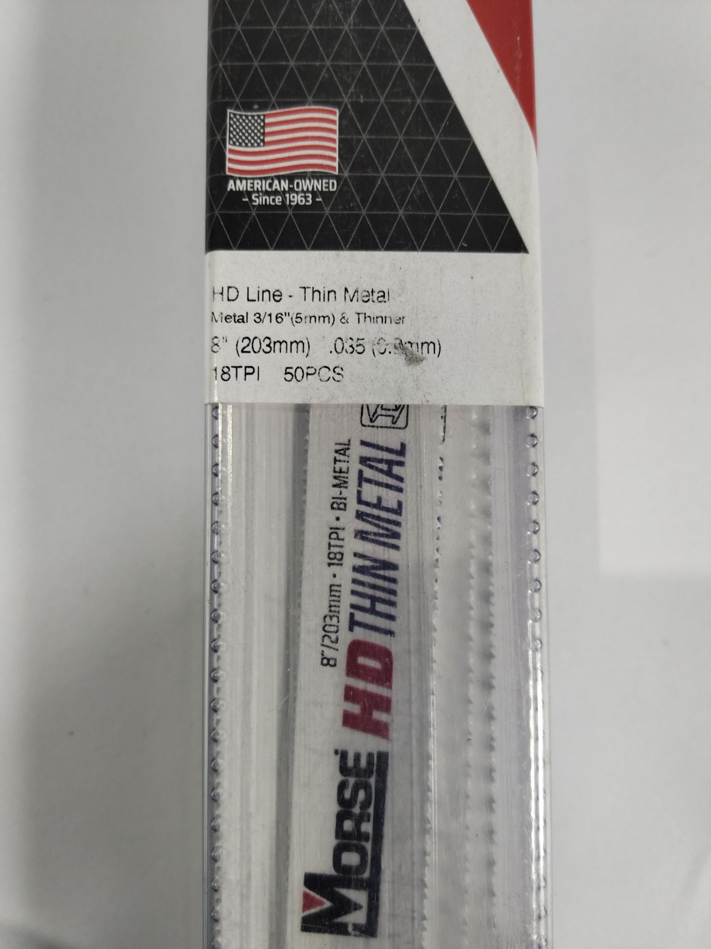 A 50-pack of Morse HD line medium bi-metal 8"/203mm reciprocating saw blades,18 TPI. - Image 2 of 3