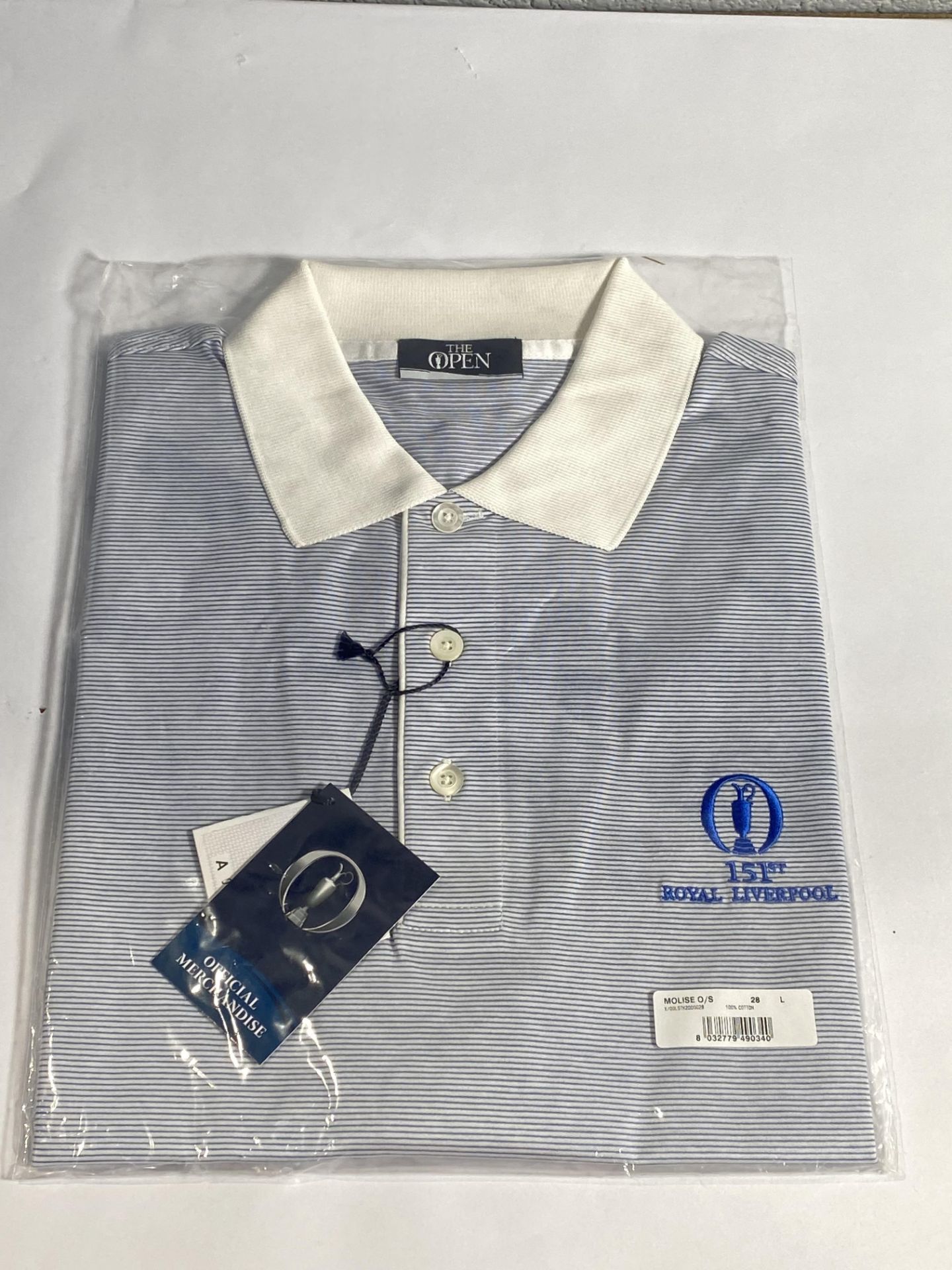 The Open 151st Royal Liverpool golf polo (Large).