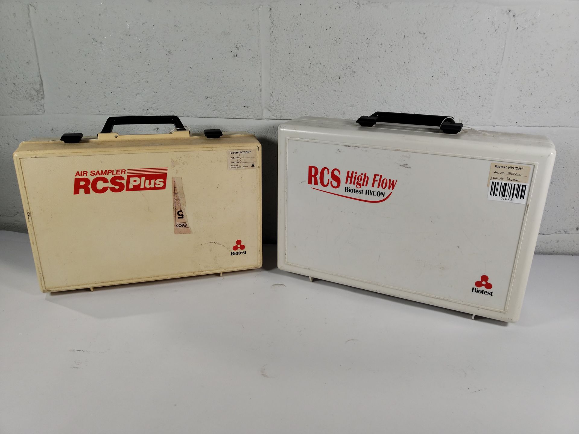 Two pre-owned Biotest HYCON Air Samplers to include 1x RCS High Flow air sampler and 1x RCS Plus air