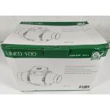 An as new Vortice Lineo 100T mixed flow commercial in-line 4" 100mm extractor fan, long life 30000h,