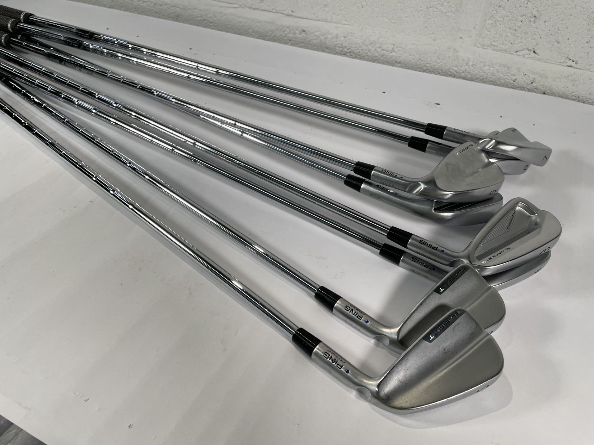 A set of pre-owned Ping Blueprint T irons, RH, 3-9 + 46, AWT 3.0 shafts.