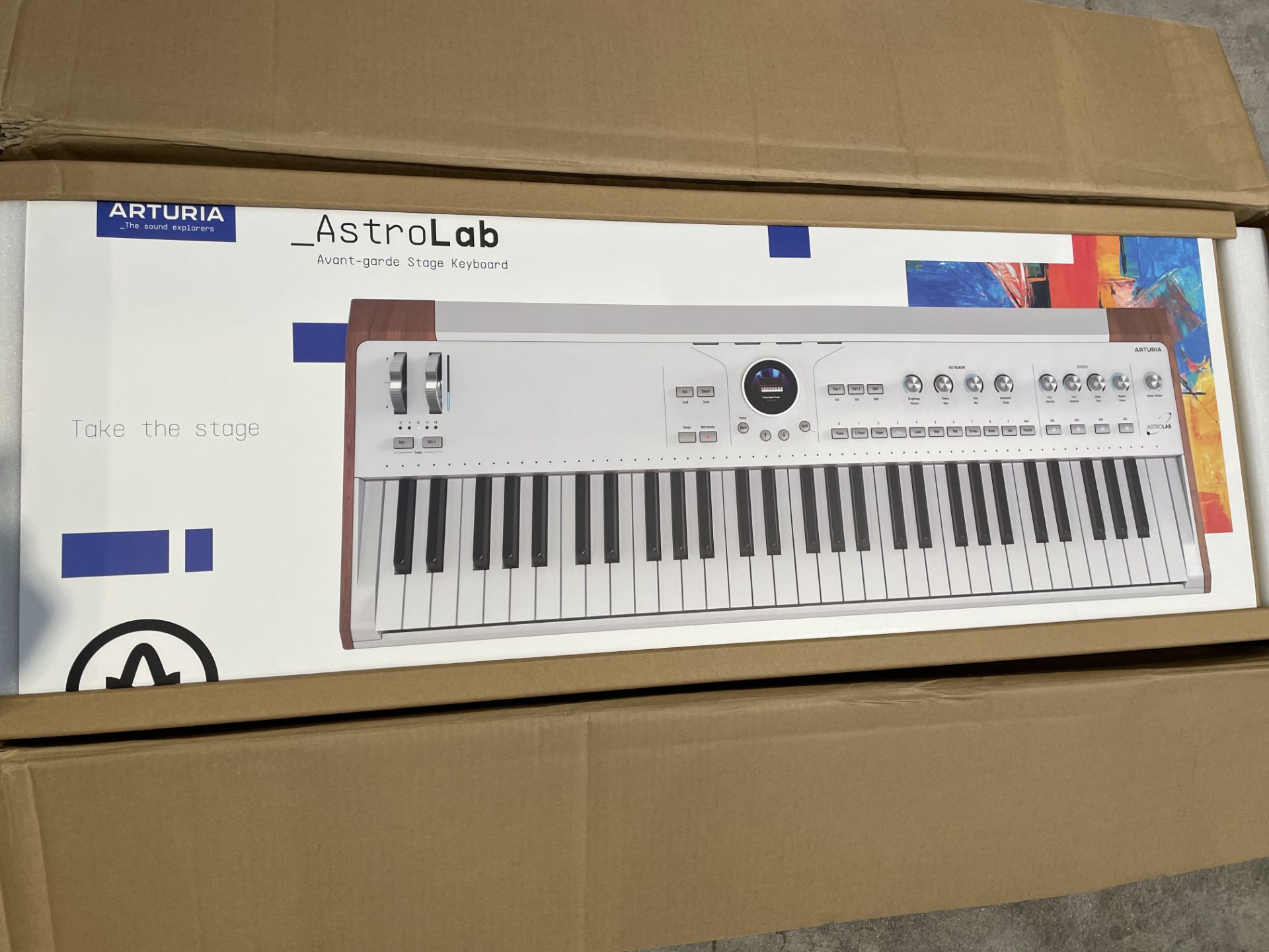 A boxed as new Arturia AstroLab 61-Key Avant-garde Stage Keyboard.