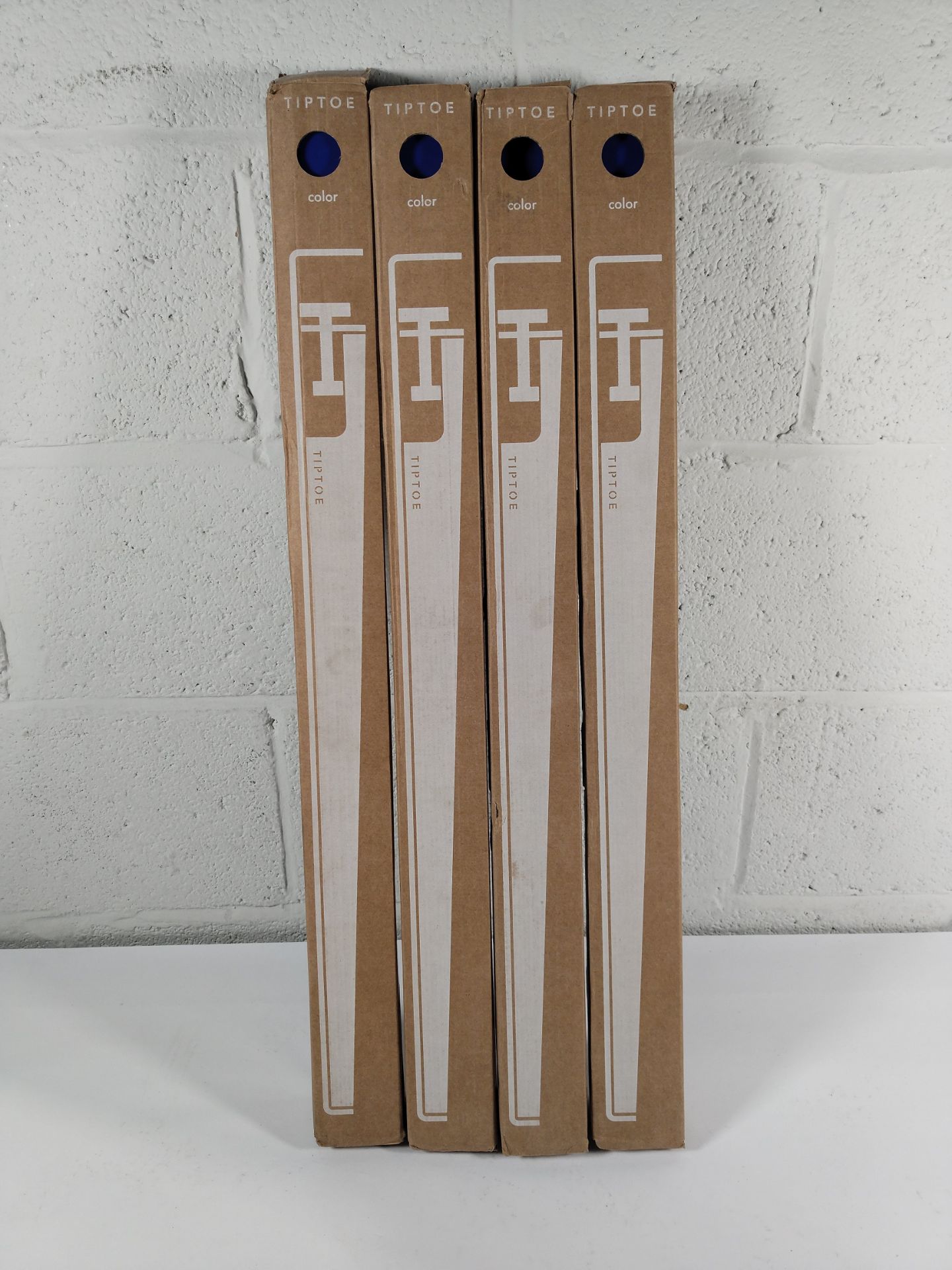 Four as new TipToe x Klein Blue 75cm table legs in ultramarine blue (Dimensions: 75 x 6 x 6cm, EAN: