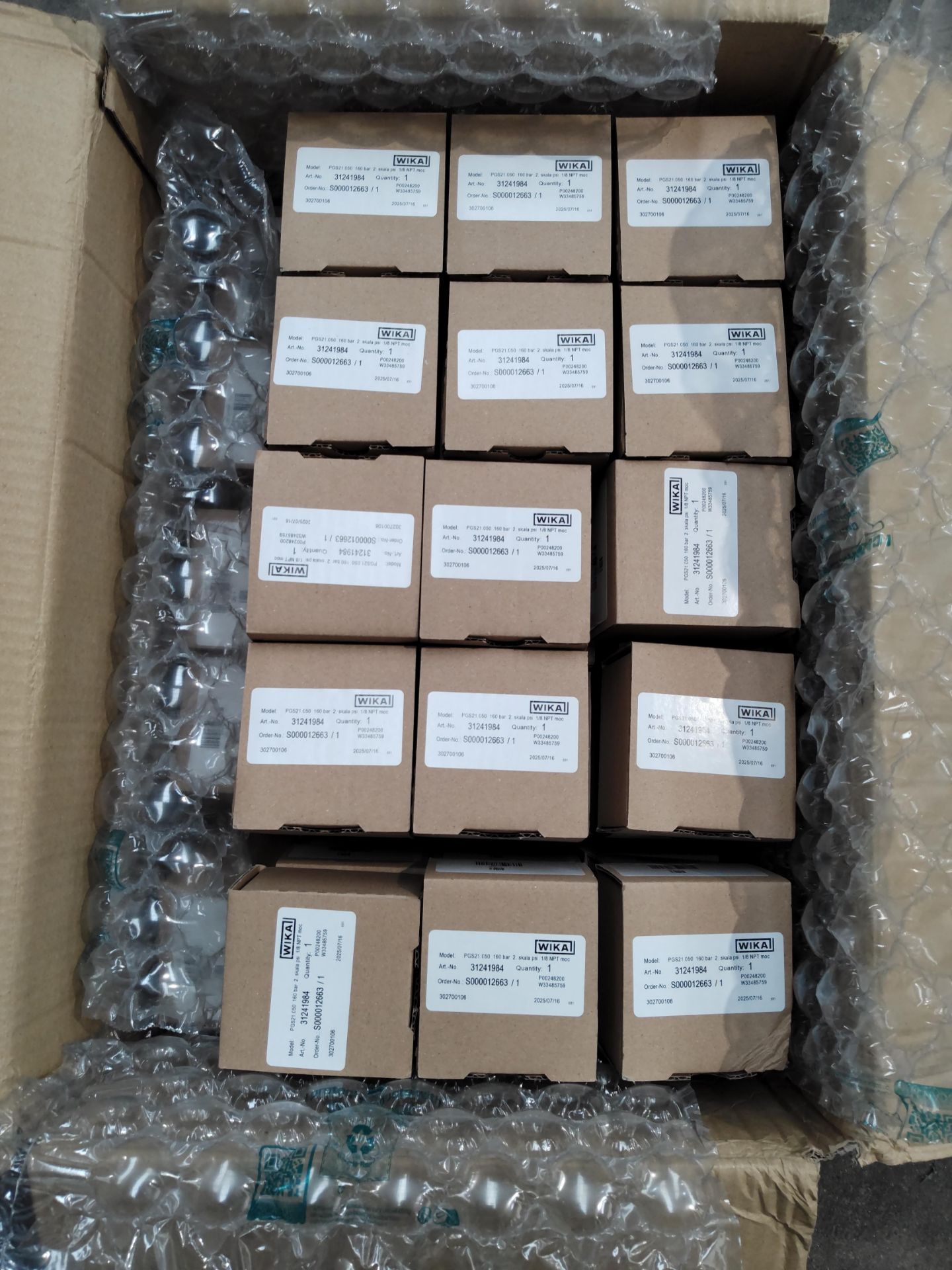 Fifty Wika 160 PSI range industrial gauges,1/8 NPT, boxed (PGS21). - Image 3 of 3