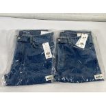 Two pairs of French Connection denim slim fit jeans (Sizes 32 and 34).