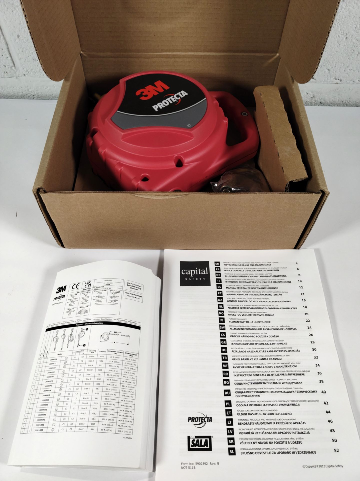 A 3M Protecta Rebel 6m galvanised cable self retracting lifeline with manual, boxed (3590520) (stock