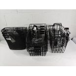 Ten assorted as new Adie wire bicycle baskets.