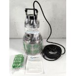 A Rotorflush self cleaning filter submersible pump, H.P - 0.74, Qmax - 160 l/min, with maintenance u