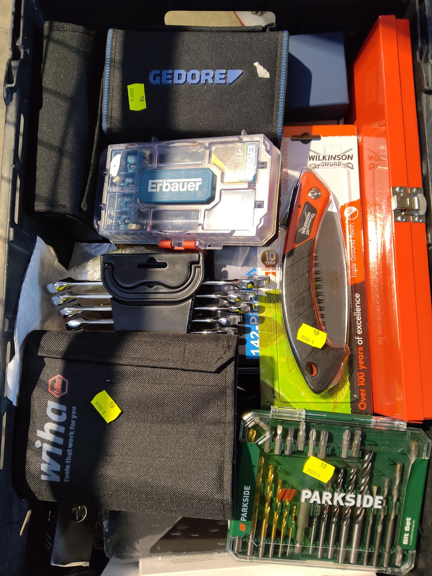 A quantity of assorted pre-owned hand tools to include Wiha, Erbauer (one crate).