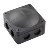 One hundred as new 10060581 - WISKA COMBI 308 BK polypropylene enclosures, black, 85 x 85 x 51mm (st
