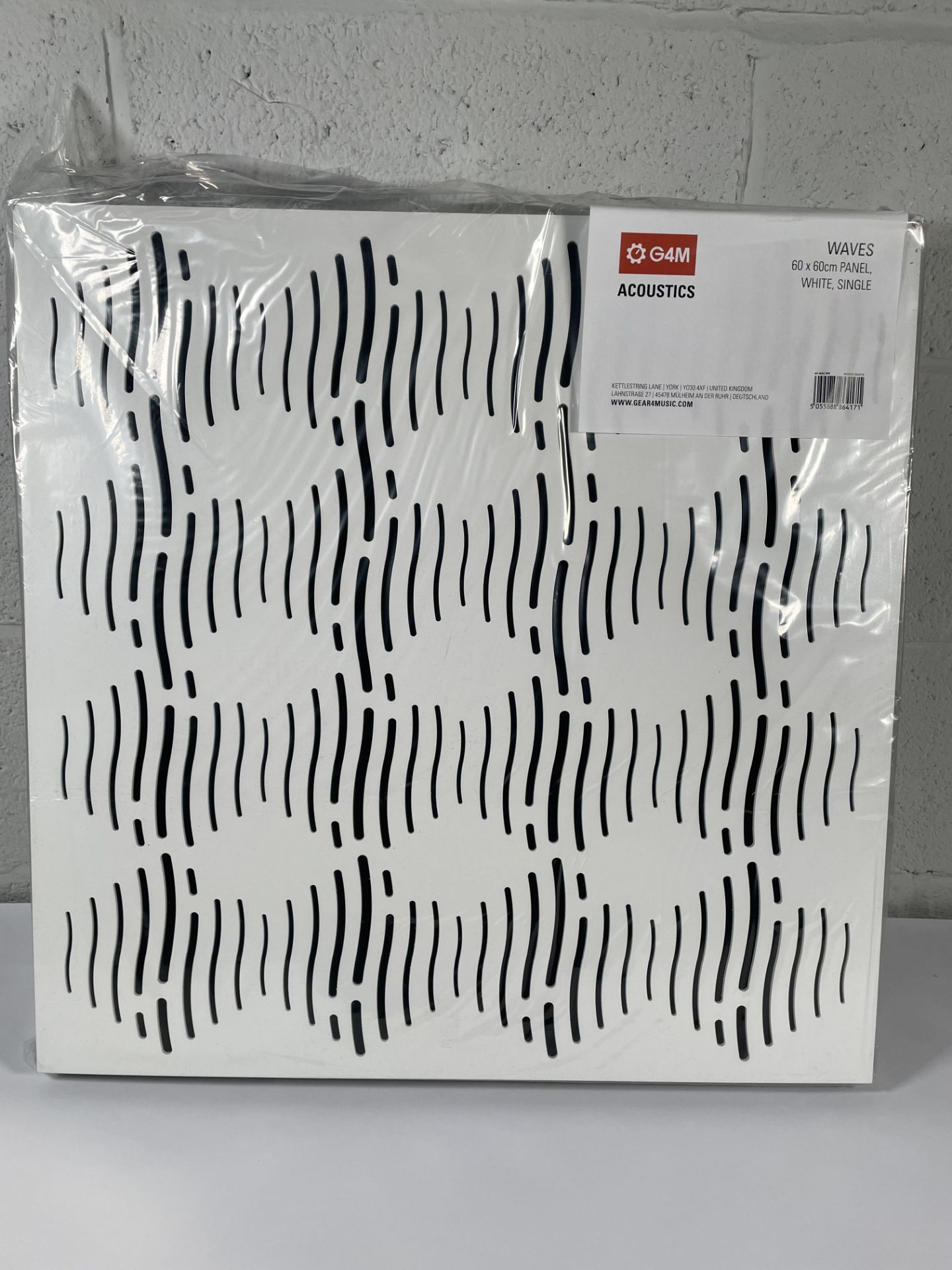 Four as new G4M Acoustics Waves panels, white, single (60 x 60cm).