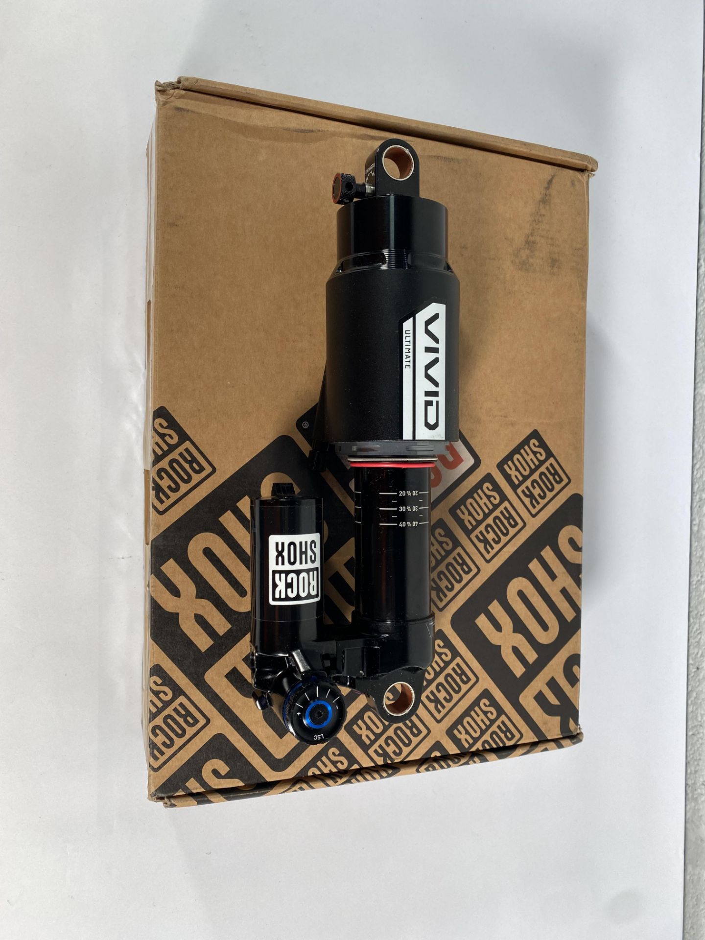 A Rockshox Vivid Ultimate rear shock (R25xC34).