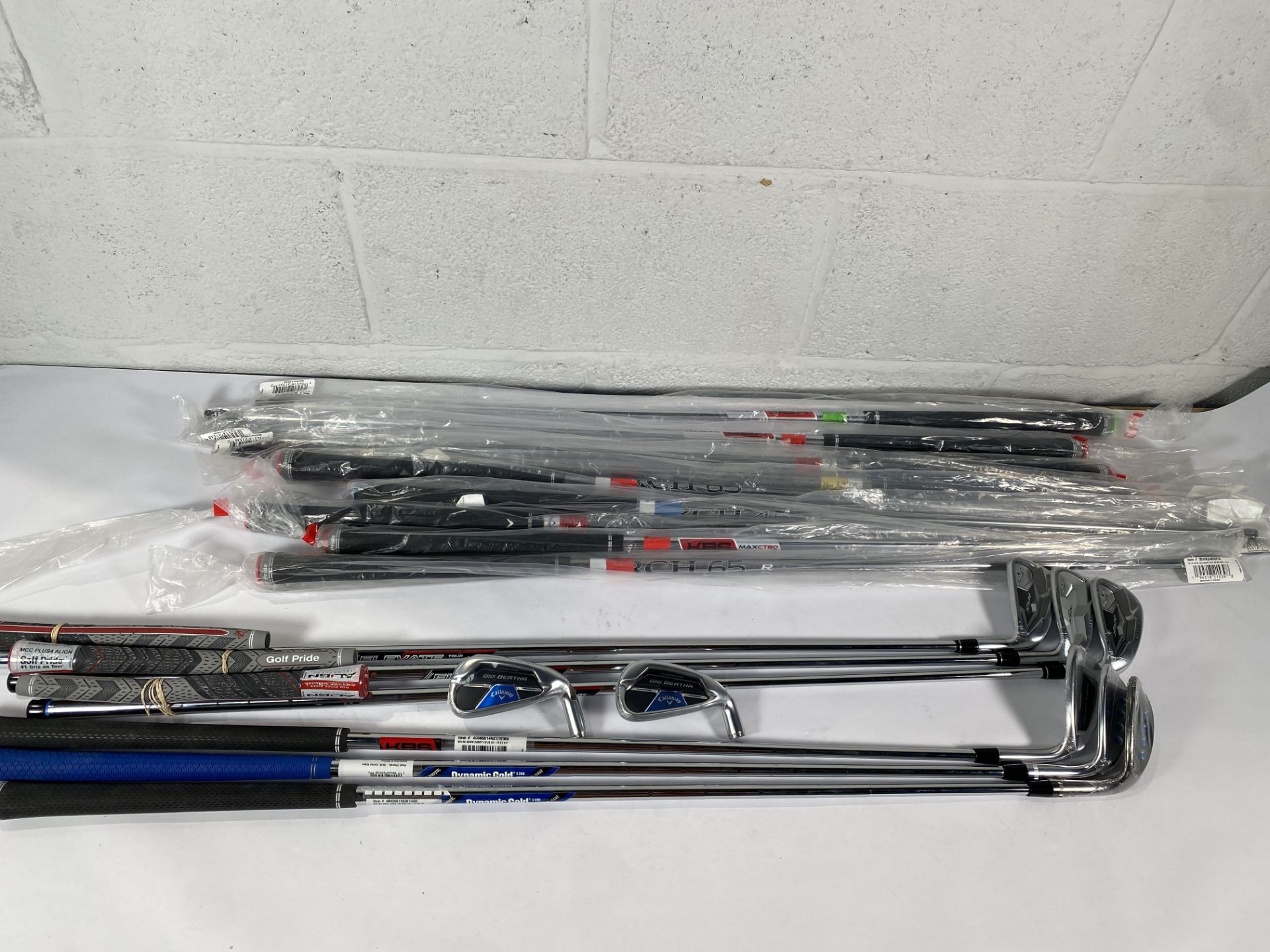 Six Complete Golf Clubs to include Callaway Jaws, Mack Daddy Apex, six Callaway Big Bertha golf head