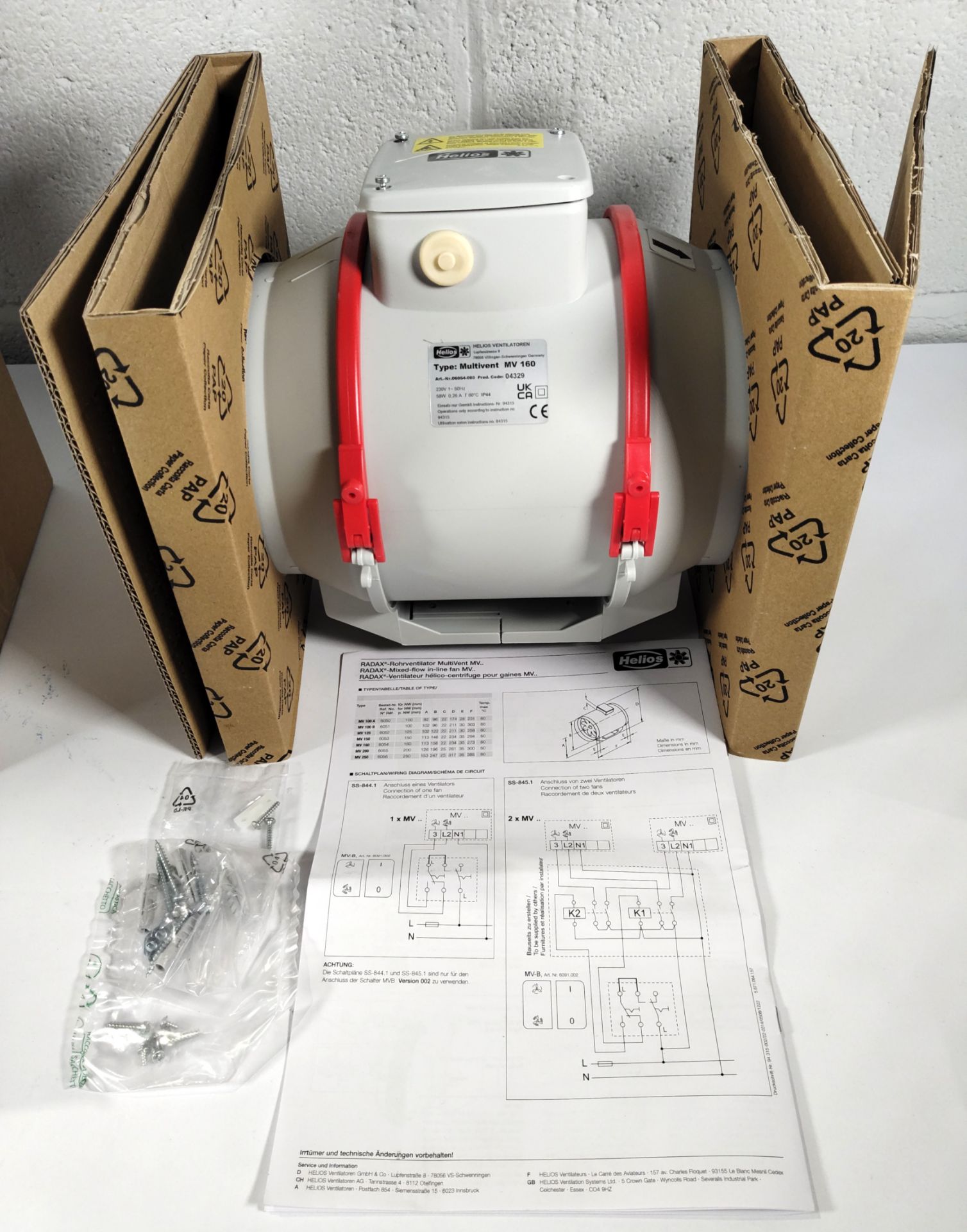 A Helios MV 160 Multi-vent Rohrventilator 1-ph fan, boxed (06054). - Image 2 of 5