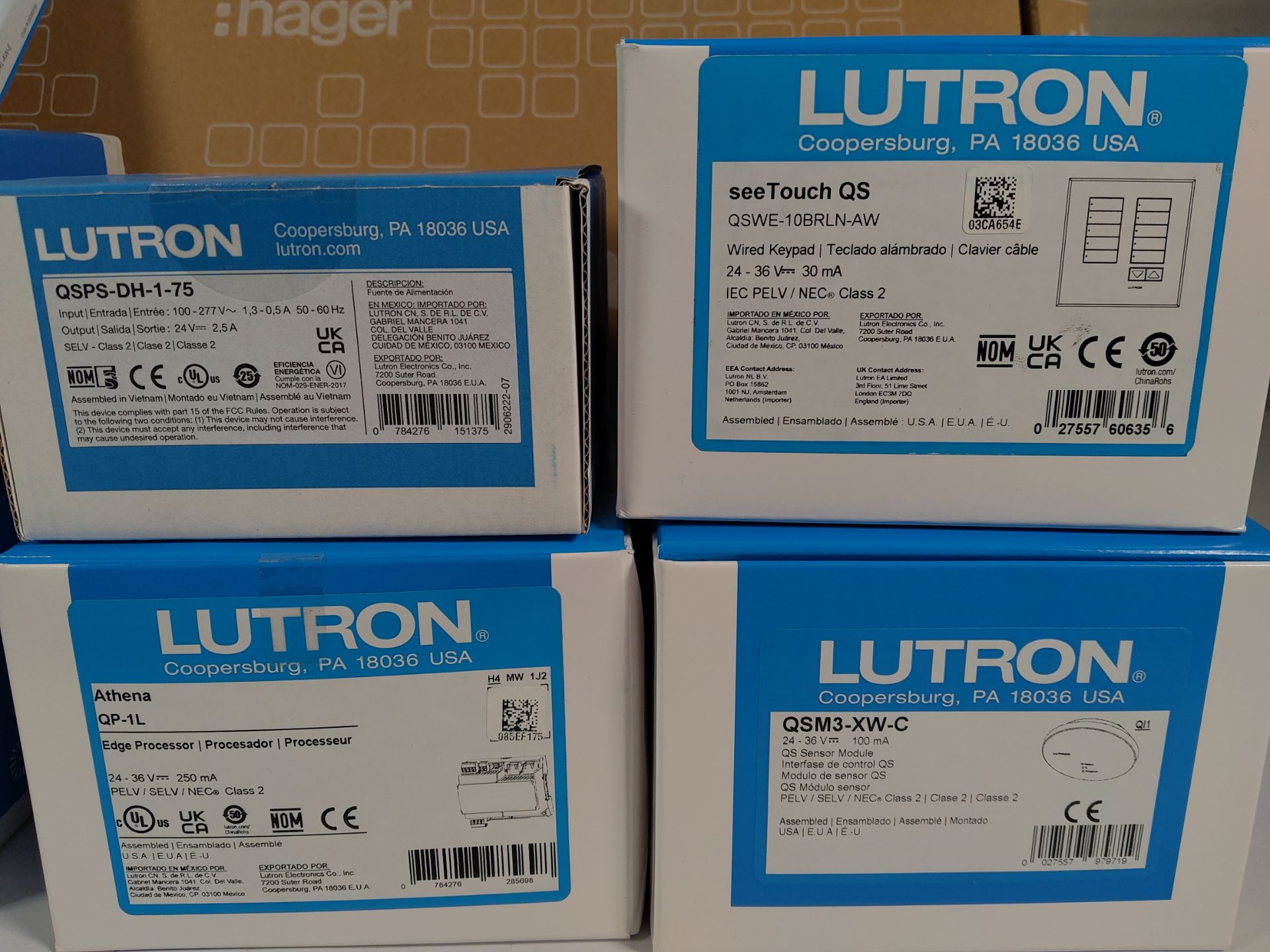 Mixed lot of as new Lutron products including Athena QP-1L, see Touch QS plus Hager fuse box (8 item - Image 3 of 6