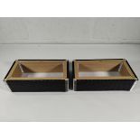 Two Harmonikas Bellows x 20 folds, light leather corner, inside P11 red cloth, outside K14 black str