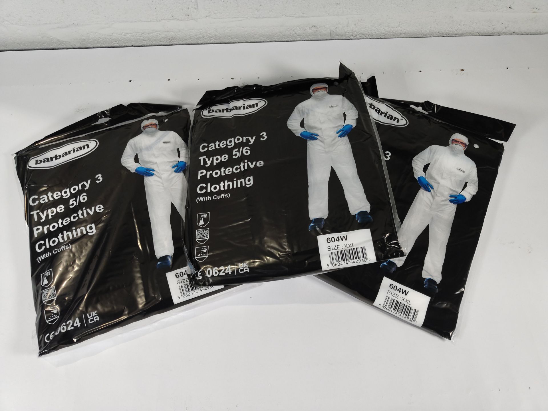 Fifty as new Barbarian category 3 type 5/6 protective clothing (XXL).