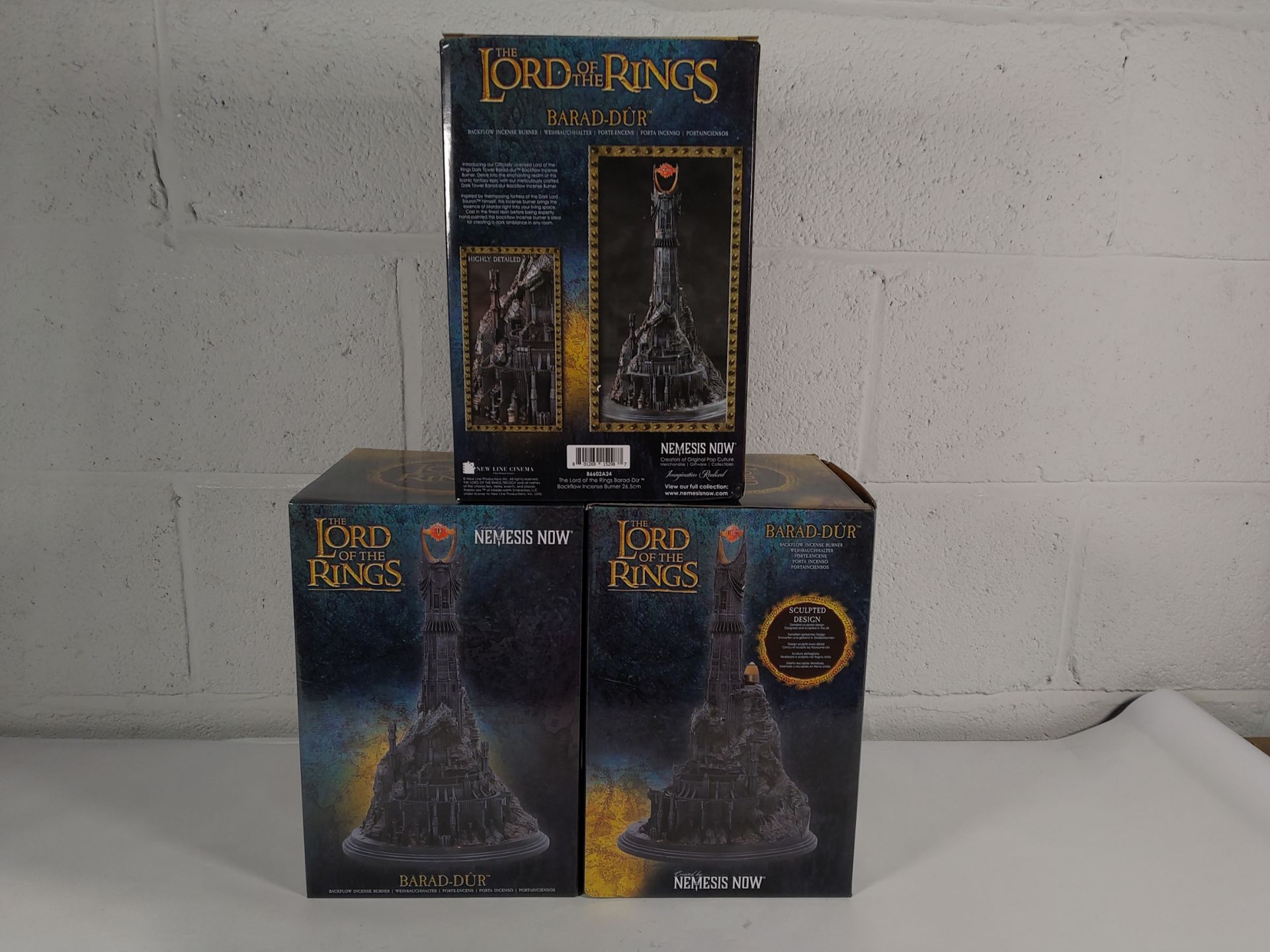 Three as new Lord of The Rings Barad-Dur backflow incense burners from Nemesis Now.