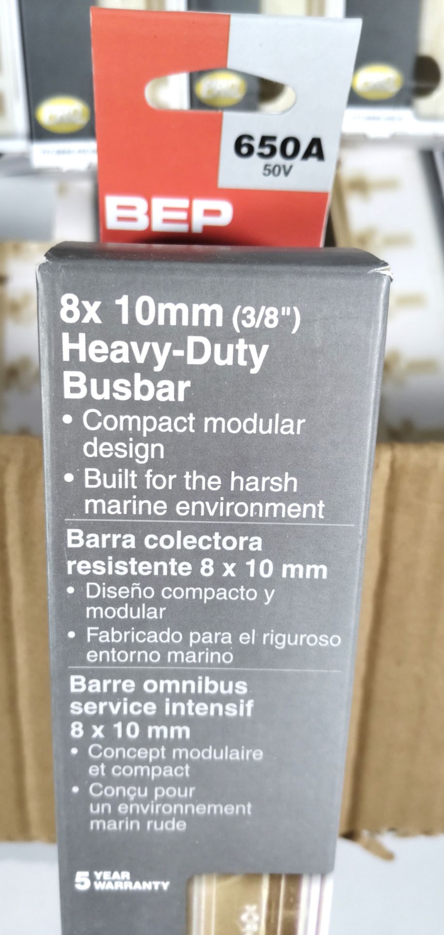 Ten boxed BEP marine 8 x 10mm (3/8") heavy duty busbars 8 Stud 650A. - Image 2 of 2