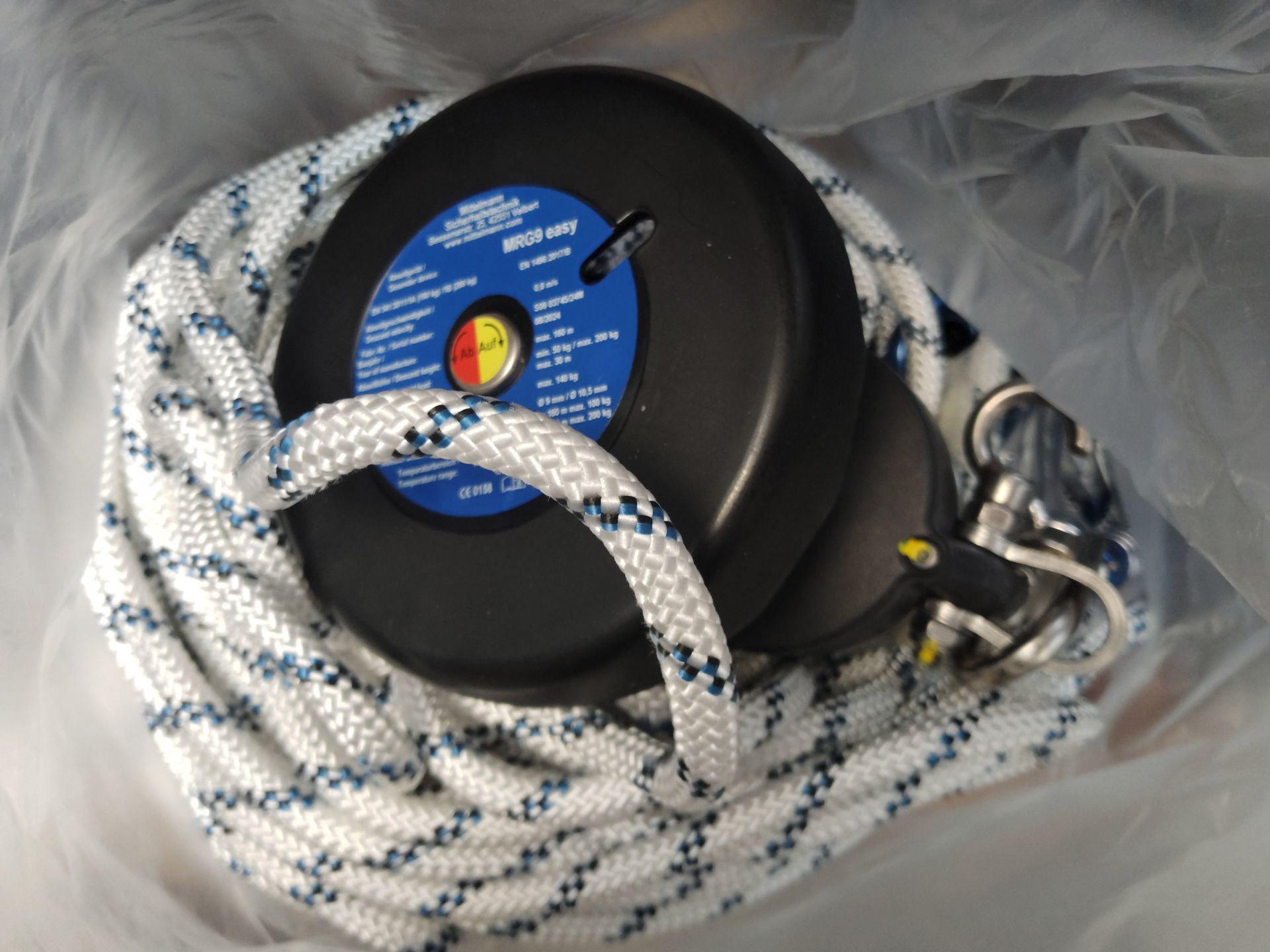 An as new Mittelmann MRG9 easy auto-descender rescue device, item has not been tested (REF: MRG9 eas