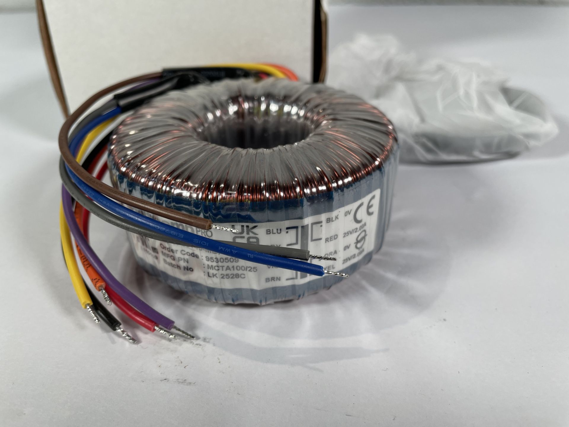 Twelve as new Multicomp MCTA100/25 Toroidal Transformers.