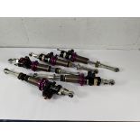 Five pre-owned KW racing coilovers: 38AD0-123A FA LE, 38AD0-124A FA RA, 38AE0-123A RA LE, 38AE0-124A