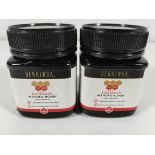 Two as new Berringa Australian Manuka high strength honey 400+ MGO 250g jars, sealed (B.B 09/04/2025