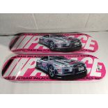 Two as new Palace Racey skateboard decks (slight scuff to to top edge of one board).