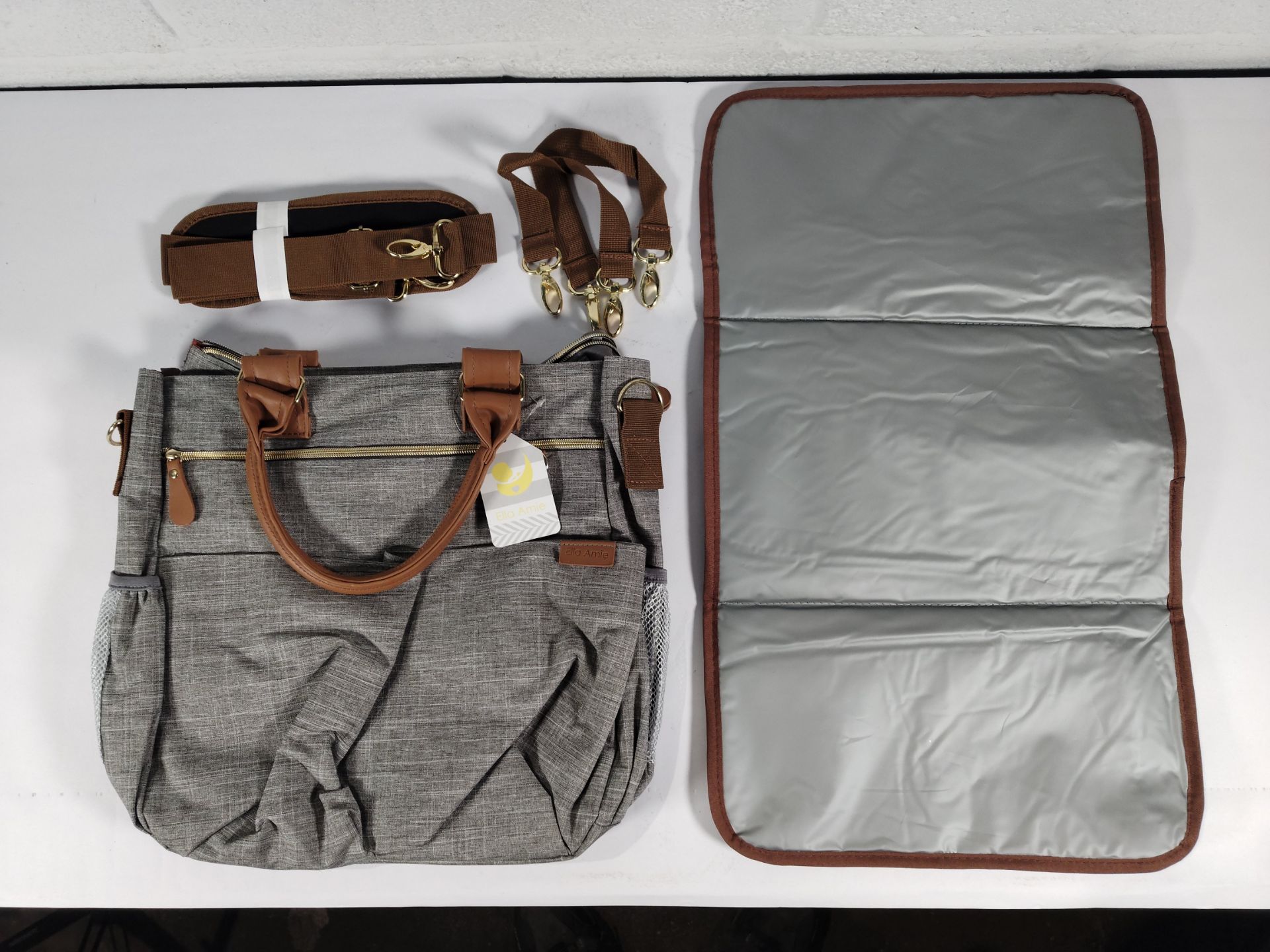 Three as new Ella Amie baby changing bag with included changing mat. - Image 2 of 2