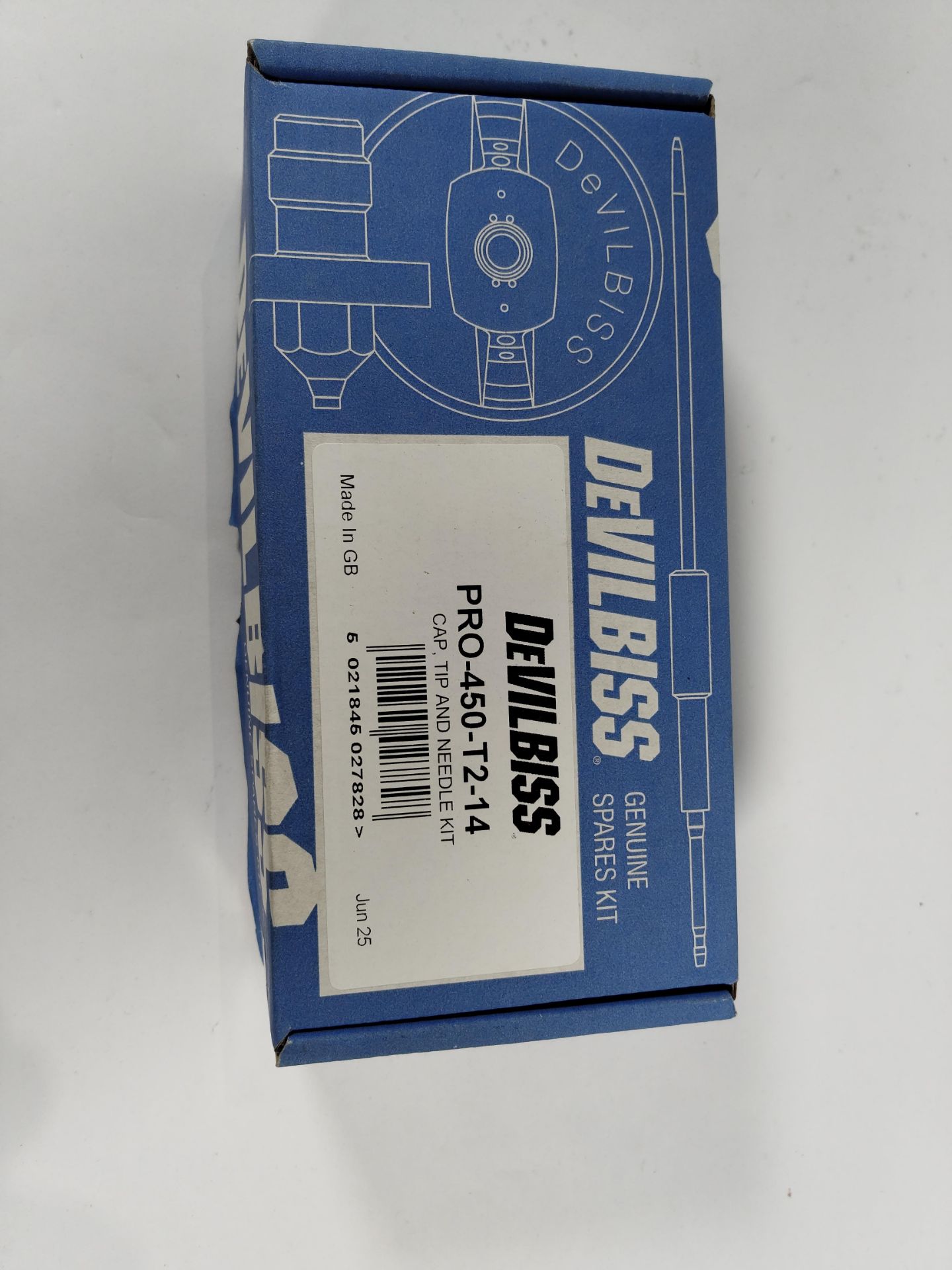 A boxed as new DeVilbiss PRO-450-T2-14 Cap, Tip and Needle Kit.
