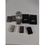 Eight pre-owned Zippo lighters (over 18s only).