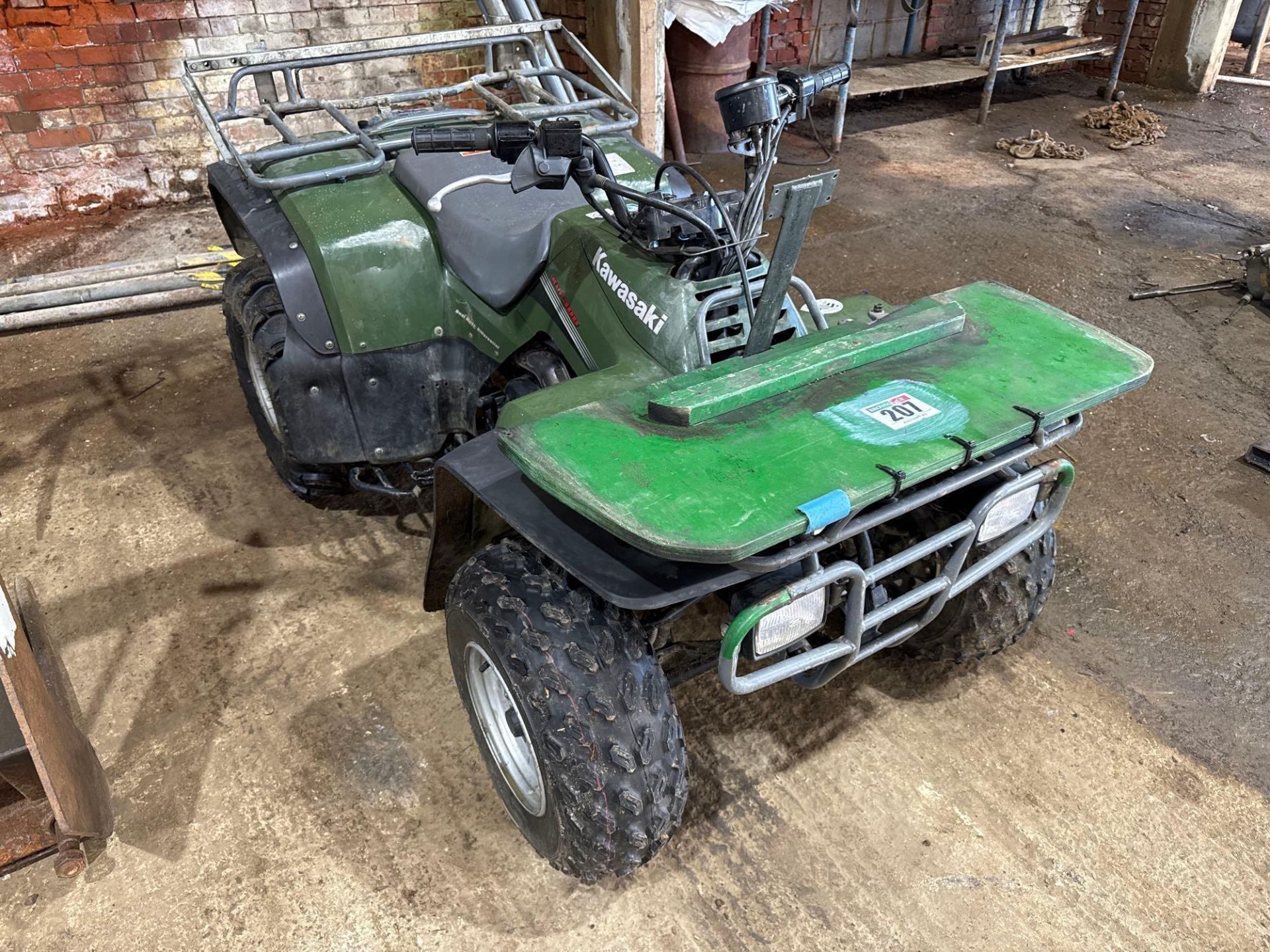 2006 Kawasaki KLF300 2wd quad bike with tow bar on 22x9.00-10 front and 24x11.00-10 rear wheels and - Image 9 of 9