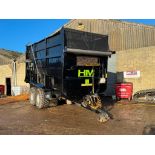 2010 HM Trailers 18t trailer with silage sides, hydraulic tailgate, grain chute, Transcover agri cov