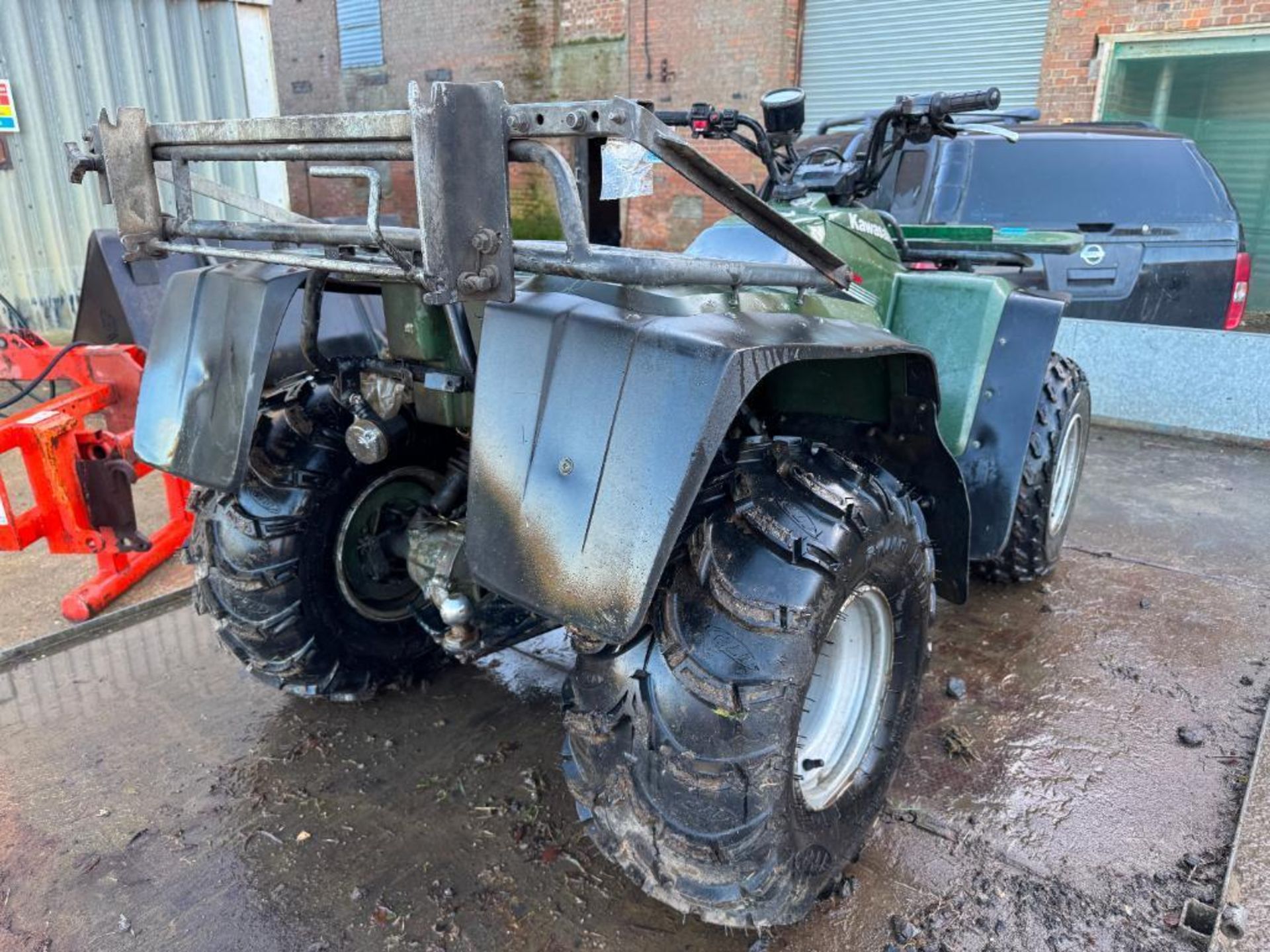 2006 Kawasaki KLF300 2wd quad bike with tow bar on 22x9.00-10 front and 24x11.00-10 rear wheels and - Image 6 of 9