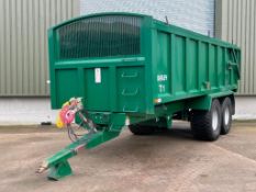 2011 Bailey 16t twin axle grain trailer with hydraulic tailgate, grain chute, rollover sheet, sprung