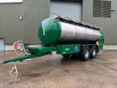 2016 Bailey 17,000l stainless steel double skinned spray mixing bowser, 2No compartments 12,000l baf