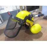 HARDHAT WITH VISOR AND EAR DEFENDERS