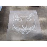 CATS FACE IN NATURAL STONE