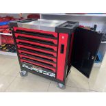 NEW PROFESSIONAL 7 DRW/SIDE CUPBOARD, LOCKABLE WHEELED TOOL CHEST WITH WORKSTATION TOP