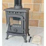BOXED NEW CAST IRON 4.6KW LOG BURNER - DEFRA APPROVED