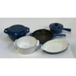 A quantity of cast iron kitchenware to include Le Creuset; Nacco Denmark; Staub etc