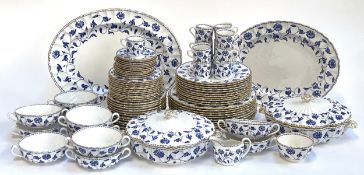 A large Spode 'Colonel' pattern blue and white part dinner service, approx. 80 pieces, to include